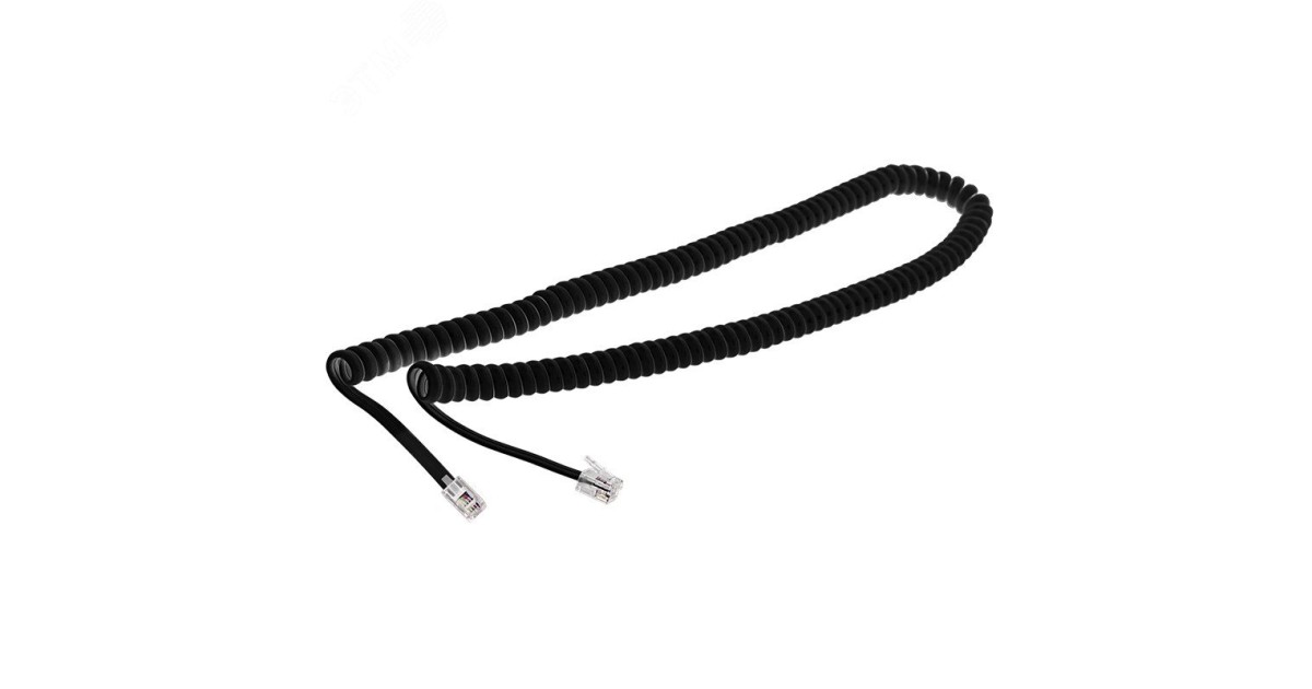 Купить Шнур телеф. витой 2м (джек-джек) черн. 18-2023 Rexant оптом в Москве