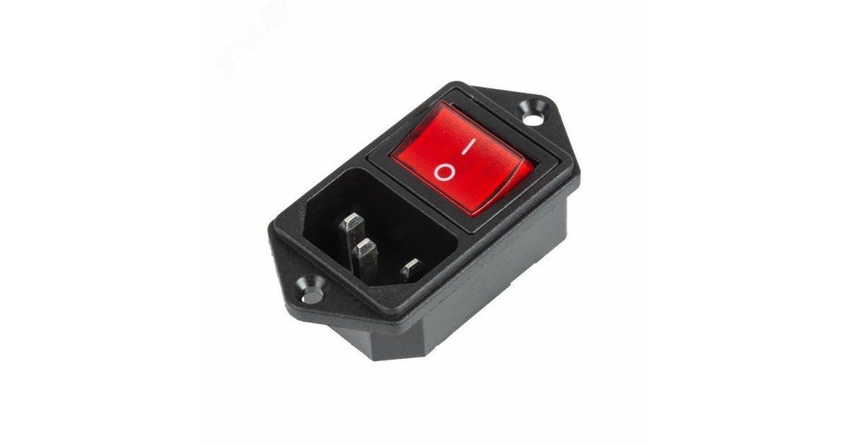 Купить Сетевой разъем на корпус вилка тип C14 с выключателем Rexant оптом в Москве