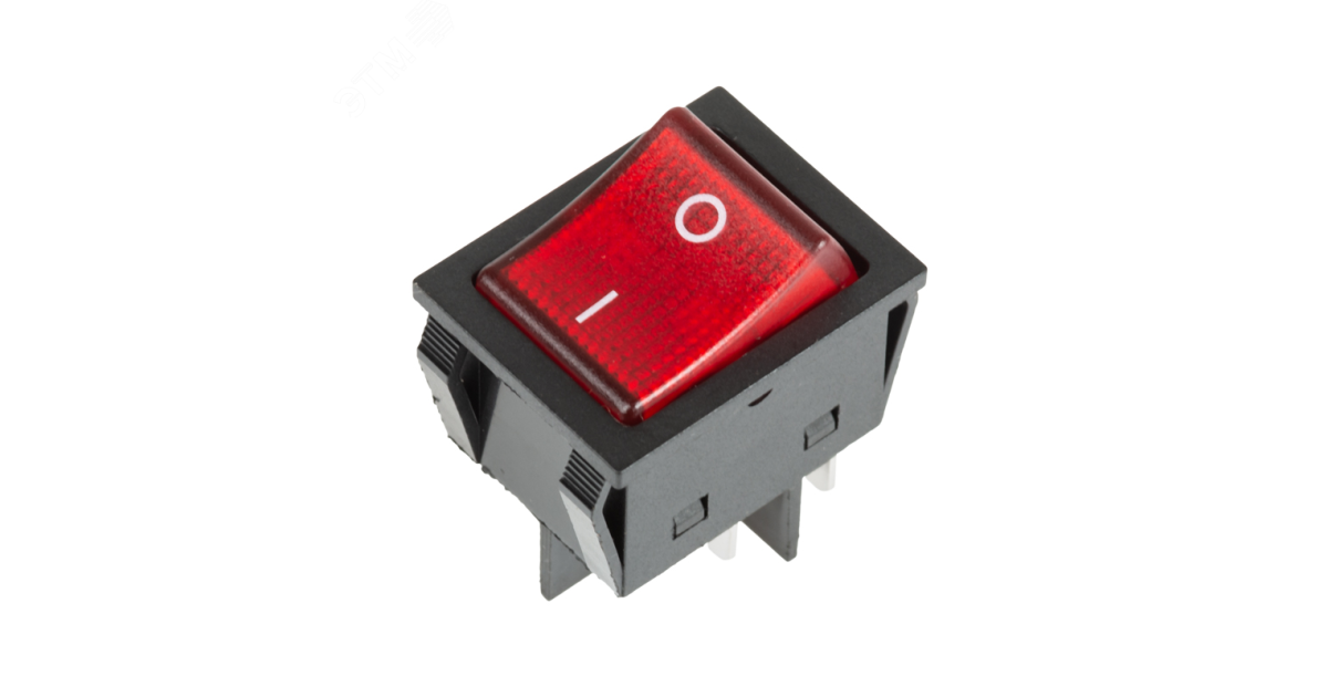 Купить Выключатель клавишный 250В 25А (4с) ON-OFF красн. с подсветкой 36-2343 Rexant оптом в Москве