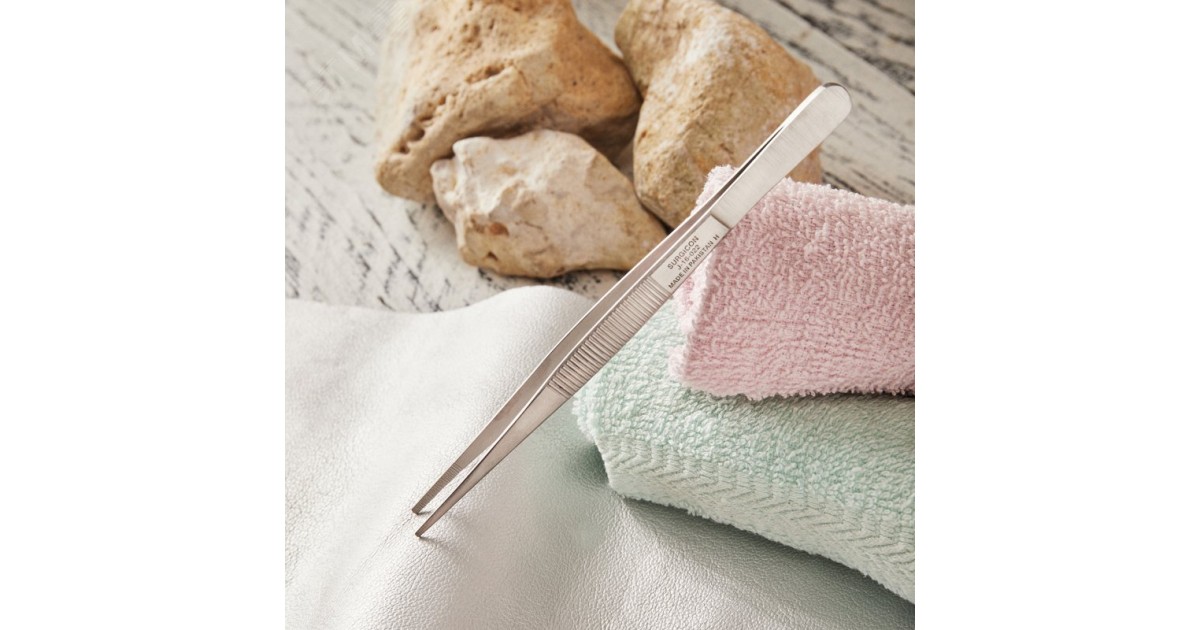 Купить Пинцет прямой, узкий, рифленый 145мм ПРОФИ 12-0346 Rexant оптом в Москве