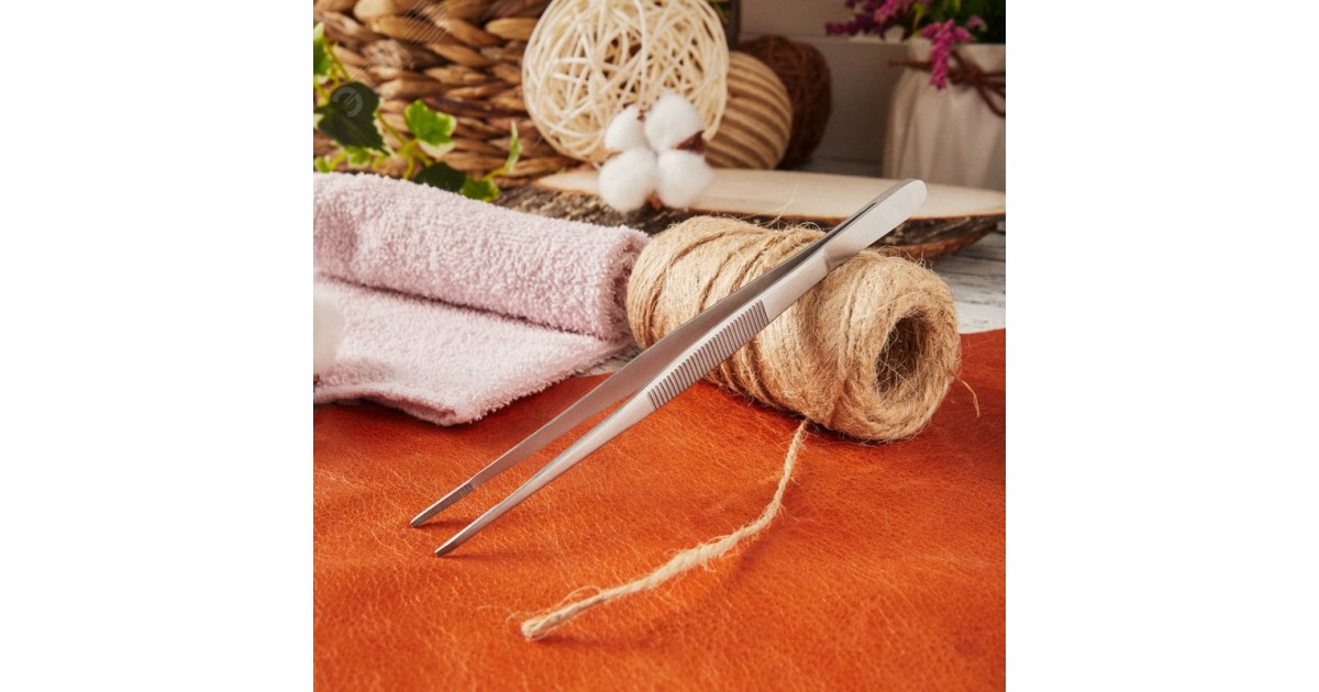 Купить Пинцет прямой, рифленый 155мм ПРОФИ 12-0365 Rexant оптом в Москве