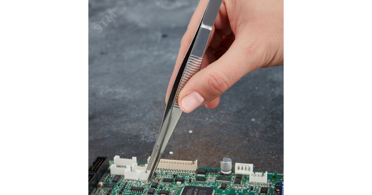 Купить Пинцет прямой, рифленый 160 мм (блистер) Rexant оптом в Москве