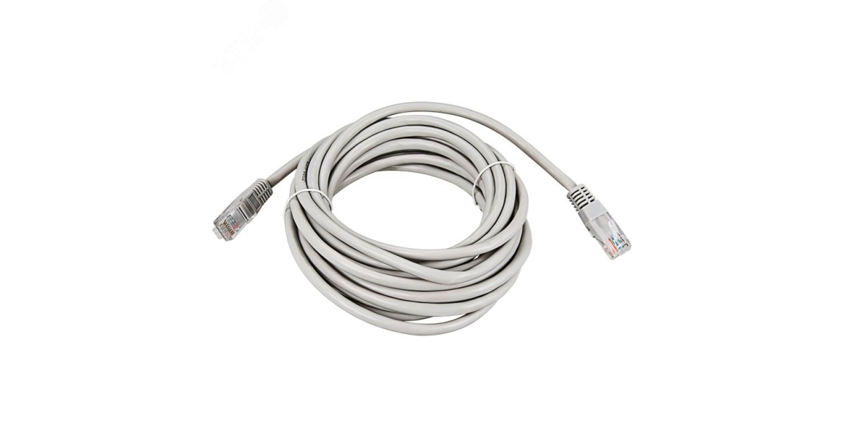 Купить Шнур коммутационный, патч-корд U/UTP RJ45-RJ45, CAT 5e, PVC серый, 3м 18-1006 Rexant оптом в Москве