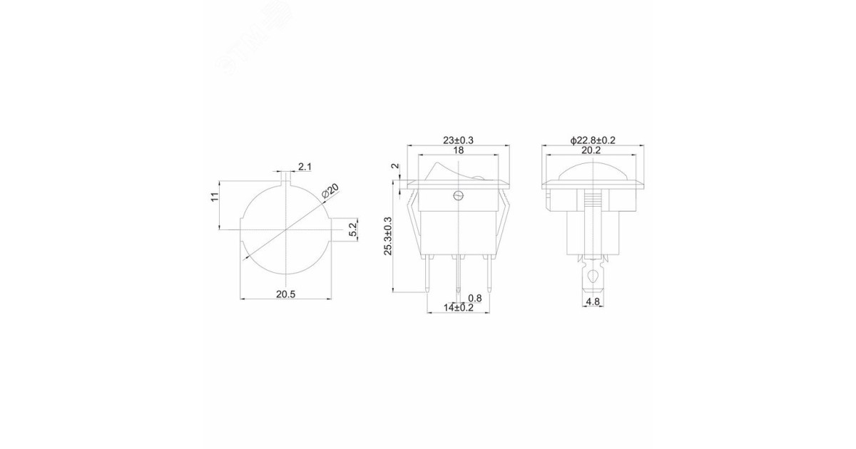 Купить Выключатель клавишный круглый 12V 20А (3с) ON-OFF черный с зеленой подсветкой (RWB-215, MIRS-101Е-8С/D) 36-2583 Rexant оптом в Москве