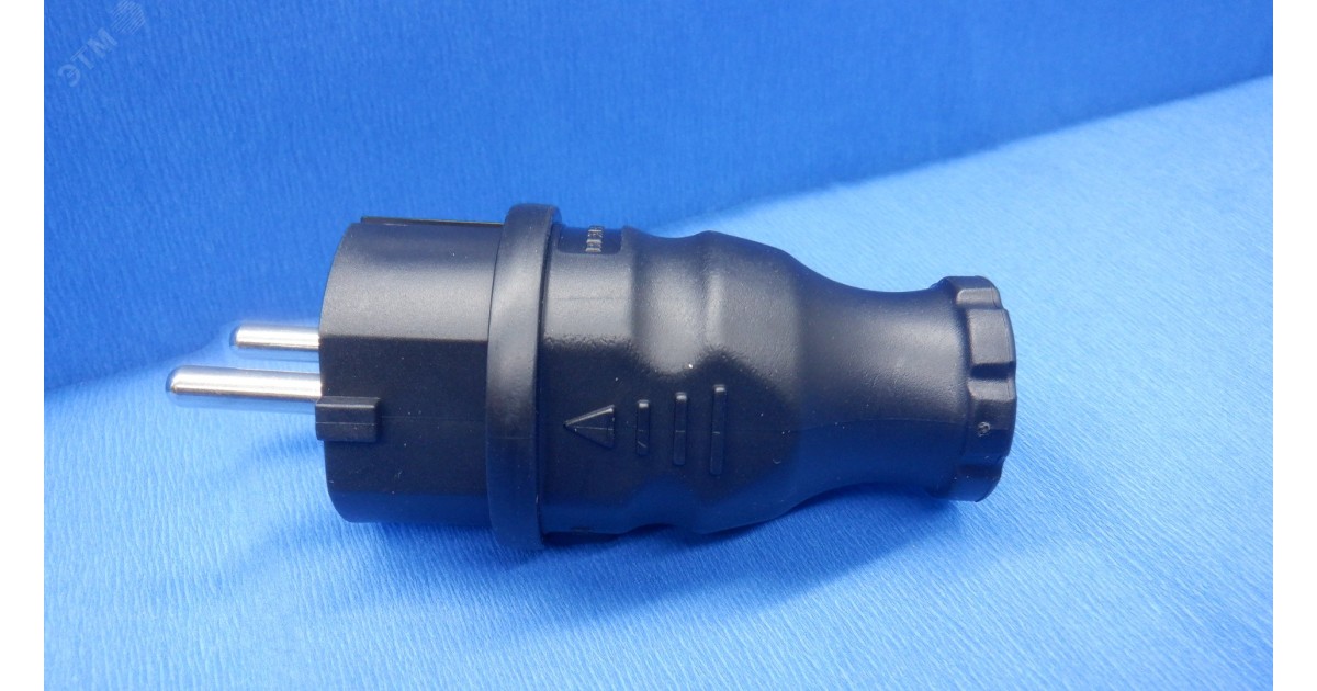 Купить Вилка прямая влагозащ. с/з 16А IP44 каучук 111-001 Rexant оптом в Москве