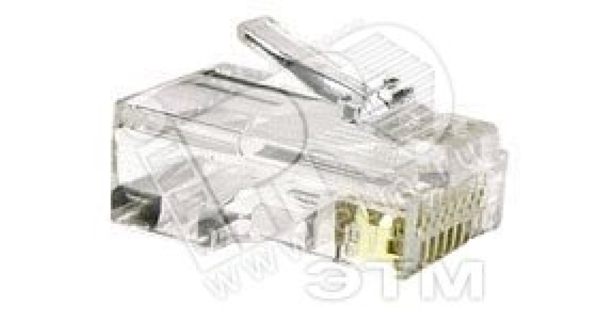 Купить Разъем RJ45 8P8C кат.5E UTP PLUG-8P8C-U-C5-100 для ож и мж кабеля 49377 Hyperline оптом в Москве