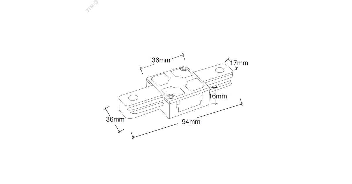 Купить Коннектор I-образный PTR P CI-WH бел. (пластик) Pro JazzWay 5052055 Jazzway оптом в Москве