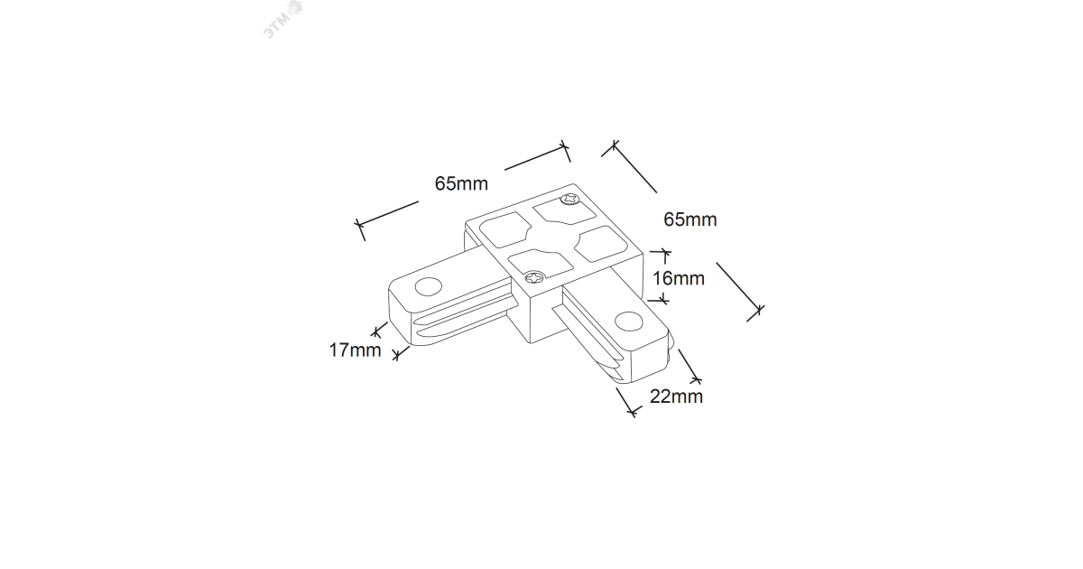 Купить Коннектор L-образный PTR P CL-BL черн. (пластик) Pro JazzWay 5052116 Jazzway оптом в Москве