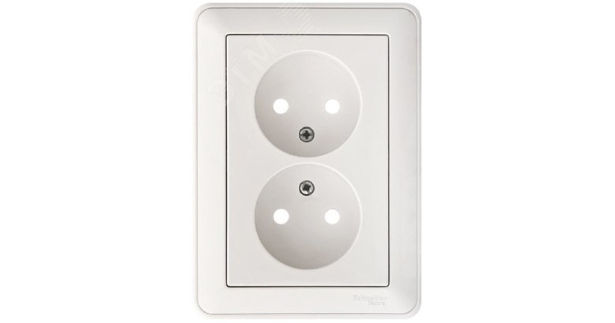 Купить Розетка 2-м СП W59 16А IP20 без заземл. защ. шторки бел. SE RS16-254-18 Systeme Electric оптом в Москве