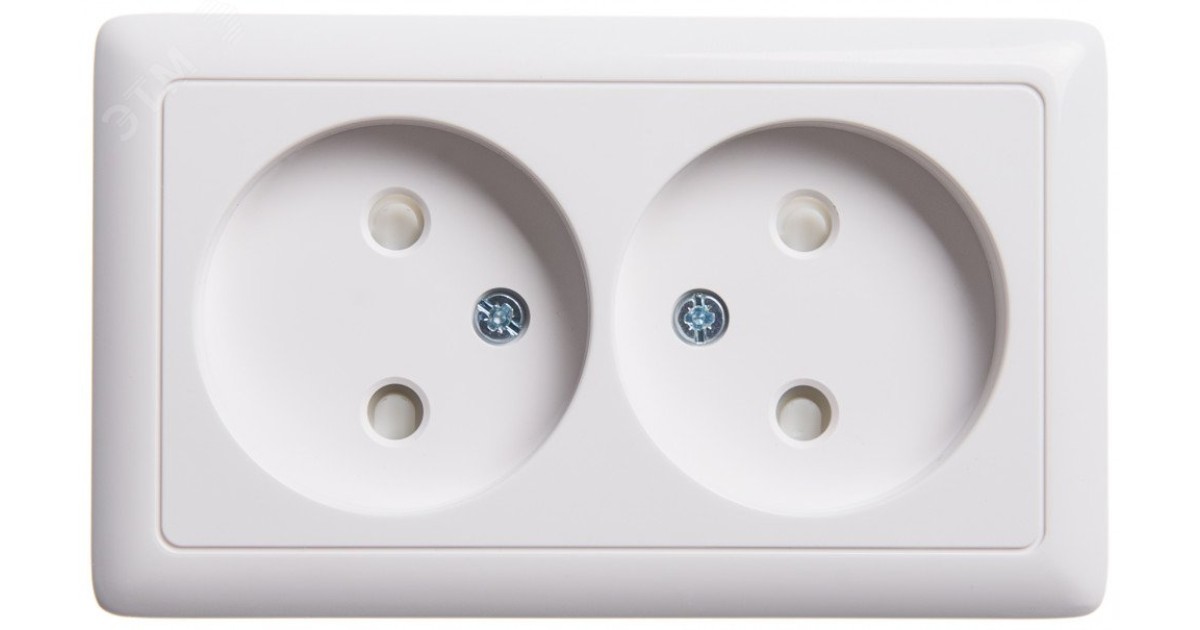 Купить Розетка 2-м ОП Хит 16А IP20 без заземл. защ. шторки бел. SE RA16-233-B Systeme Electric оптом в Москве