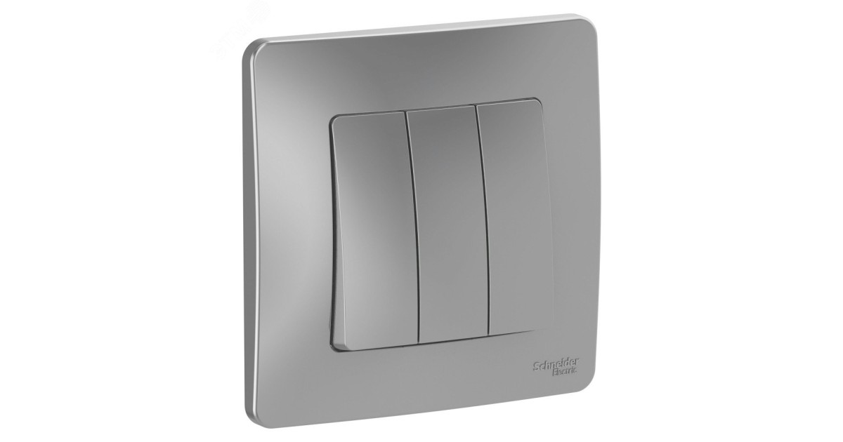 Купить Выключатель 3-кл. СП Blanca 10А IP20 (сх. 1+1+1) 250В алюм. SE BLNVS100503 Systeme Electric оптом в Москве