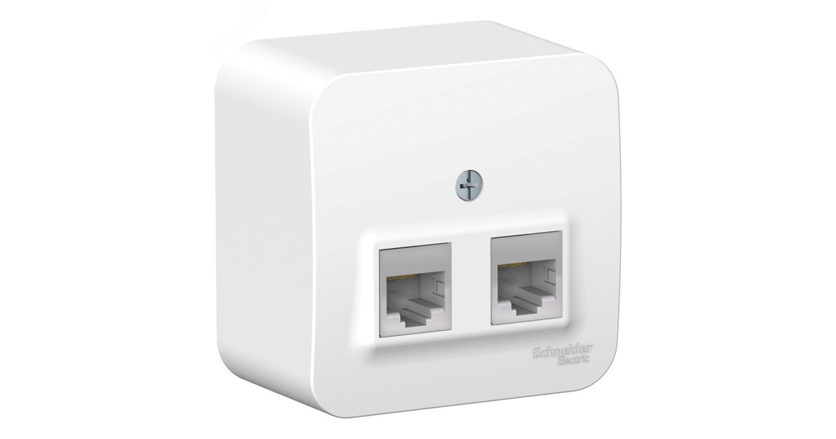 Купить Розетка компьютерная 2-м ОП Blanca RJ45 кат.5E с изолир. пластиной бел. SE BLNIA045451 Systeme Electric оптом в Москве