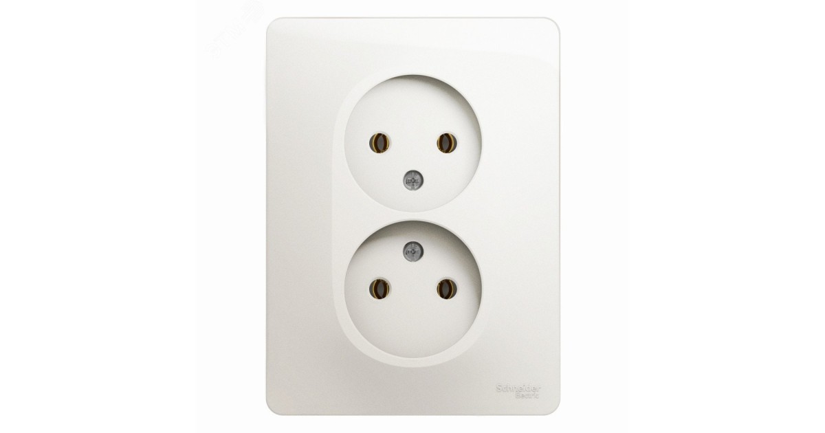 Купить Розетка 2-м СП Glossa 16А IP20 250В без заземл. в сборе перламутр. SE GSL000620 Systeme Electric оптом в Москве