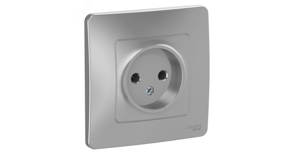 Купить Розетка 1-м СП Blanca 16А IP20 250В без заземл. без защ. шторок алюм. SE BLNRS000013 Systeme Electric оптом в Москве