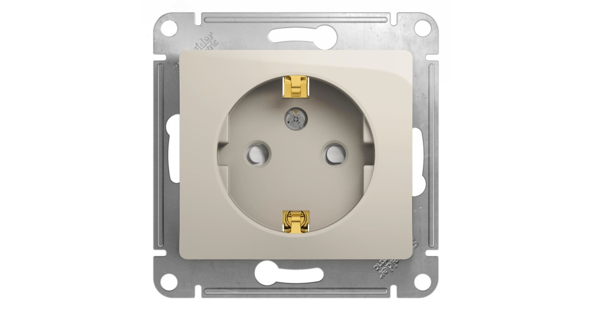 Купить GLOSSA РОЗЕТКА с заземлением со шторками,16А, 250В, механизм, МОЛОЧНЫЙ GSL000945 Systeme Electric оптом в Москве