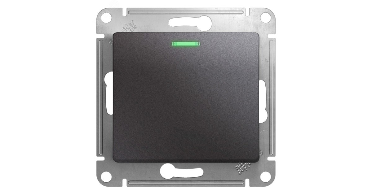 Купить Выключатель 1-кл. СП Glossa 10А IP20 (сх. 1а) 10AX с подсветкой механизм графит SE GSL001313 Systeme Electric оптом в Москве
