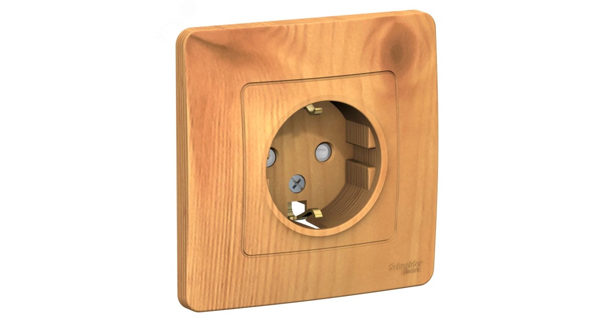 Купить Розетка 1-м СП Blanca 16А IP20 250В с заземл. защ. шторки ясень SE BLNRS001115 Systeme Electric оптом в Москве