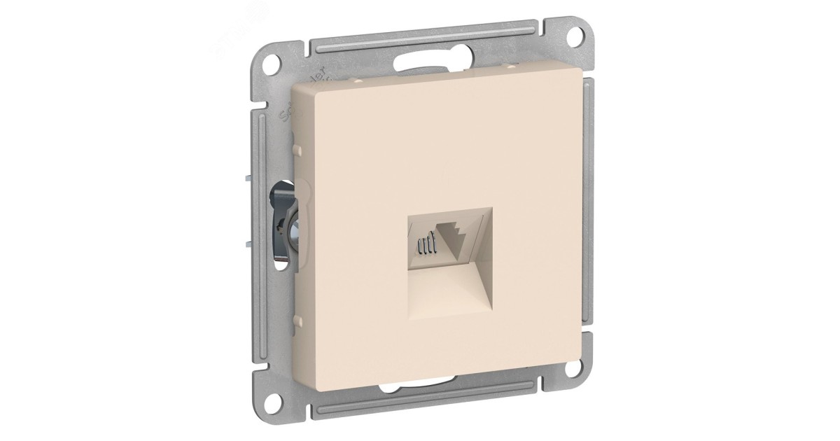 Купить Розетка телефонная 1-м СП AtlasDesign RJ11 механизм беж. SE ATN000281 Systeme Electric оптом в Москве