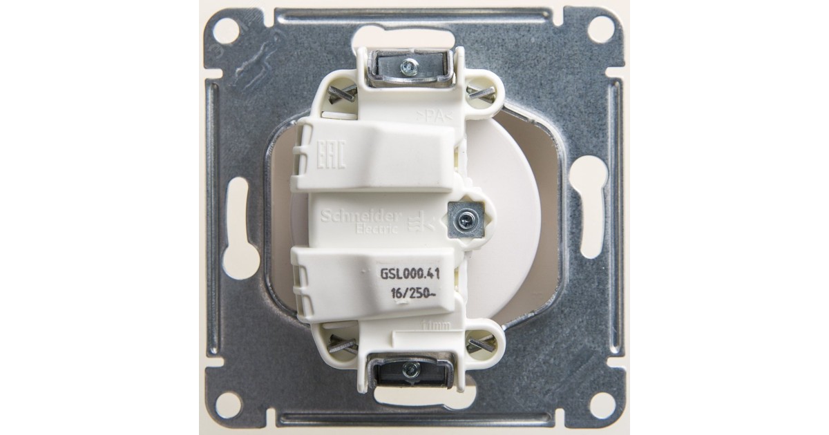 Купить Розетка 1-м СП Glossa 16А IP20 250В без заземл. механизм перламутр. SE GSL000641 Systeme Electric оптом в Москве