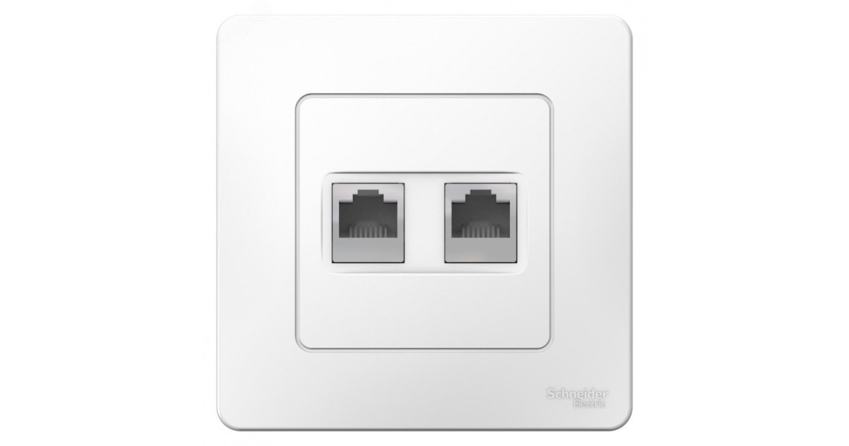 Купить Розетка компьютерная 2-м СП Blanca RJ45 кат.5E бел. SE BLNIS045451 Systeme Electric оптом в Москве