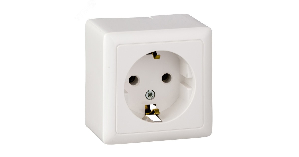 Купить Розетка 1-м ОП Хит 16А IP20 250В с заземл. без защ. шторок бел. SE RA16-133-B Systeme Electric оптом в Москве