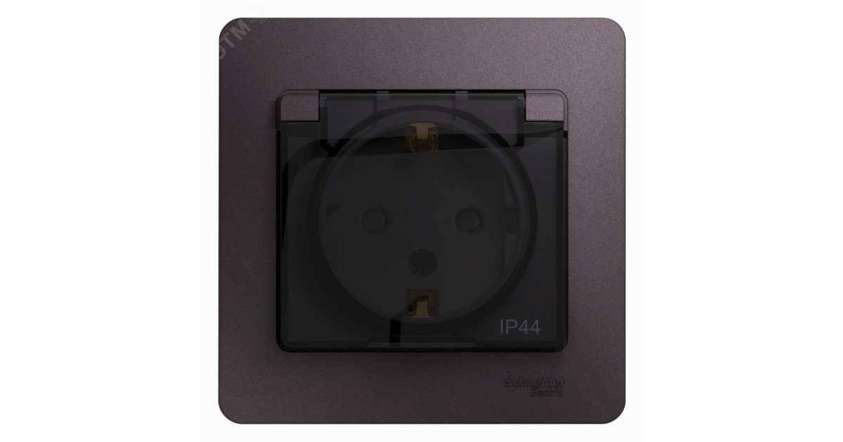 Купить GLOSSA розетка с заземлением со шторками с крышкой в сборе IP44 СИРЕН. ТУМАН GSL001448 Systeme Electric оптом в Москве