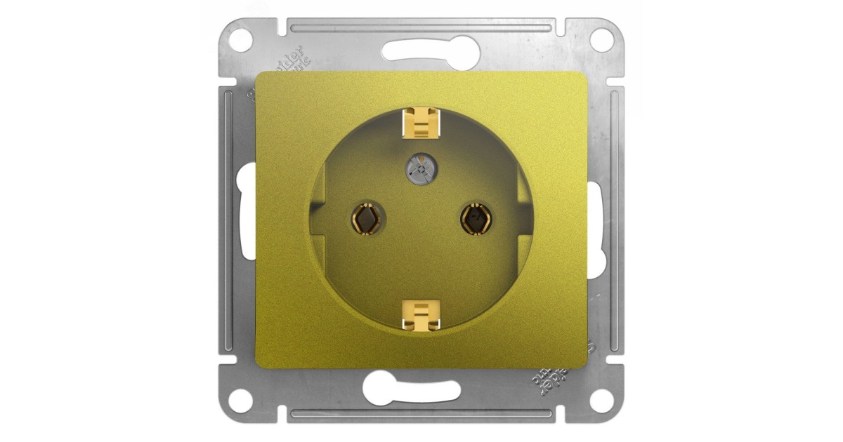 Купить GLOSSA РОЗЕТКА с заземлением,16А, 250В, механизм, ФИСТАШКОВЫЙ C2 GSL001043 Systeme Electric оптом в Москве