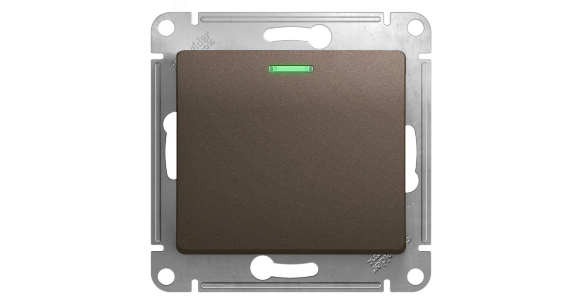 Купить GLOSSA 1-клавишный ПЕРЕКЛЮЧАТЕЛЬ с подсветкой, сх.6а,10АХ, механизам, ШОКОЛАД GSL000863 Systeme Electric оптом в Москве