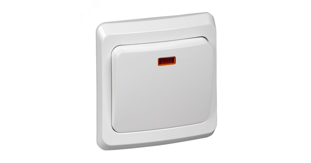 Купить Выключатель 1-кл. СП Этюд 10А IP20 с подсветкой бел. SE BC10-005B Systeme Electric оптом в Москве