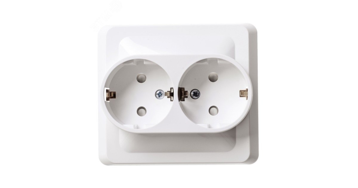 Купить Розетка 2-м СП Этюд 16А IP20 250В с заземл. защ. шторки бел. SE PC16-008B Systeme Electric оптом в Москве