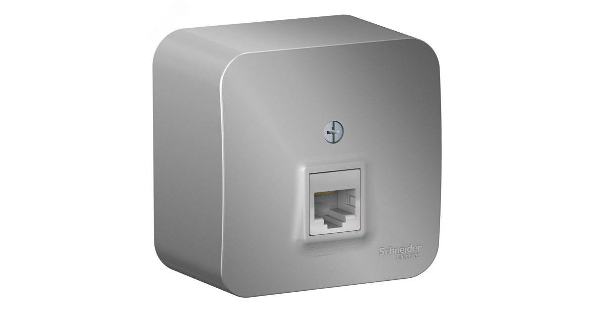 Купить Розетка компьютерная 1-м ОП Blanca RJ45 кат.5E с изолир. пластиной алюм. SE BLNIA045003 Systeme Electric оптом в Москве