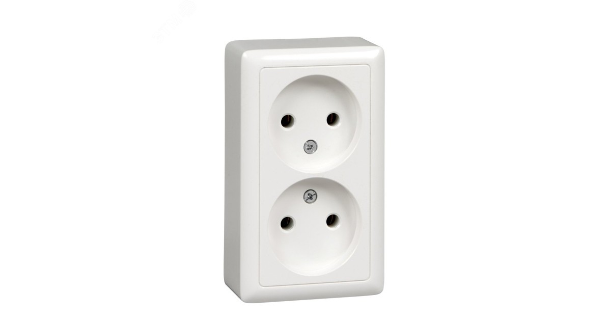 Купить Розетка 2-м ОП Хит 16А IP20 250В без заземл. без защ. шторок с изолир. пластиной бел. SE RA16-237I-B Systeme Electric оптом в Москве