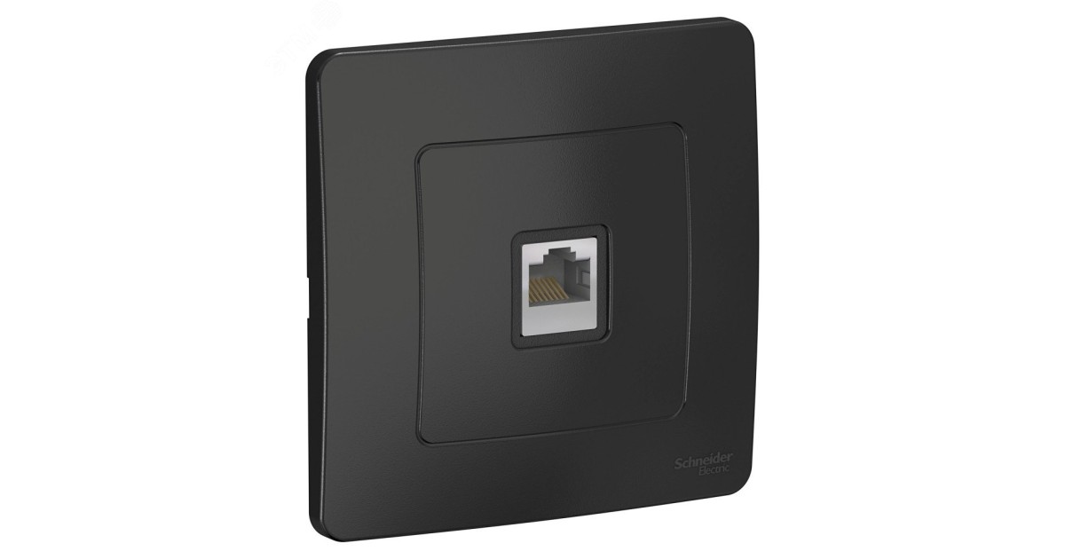 Купить Розетка компьютерная 1-м СП Blanca RJ45 кат.5E антрацит SE BLNIS045006 Systeme Electric оптом в Москве