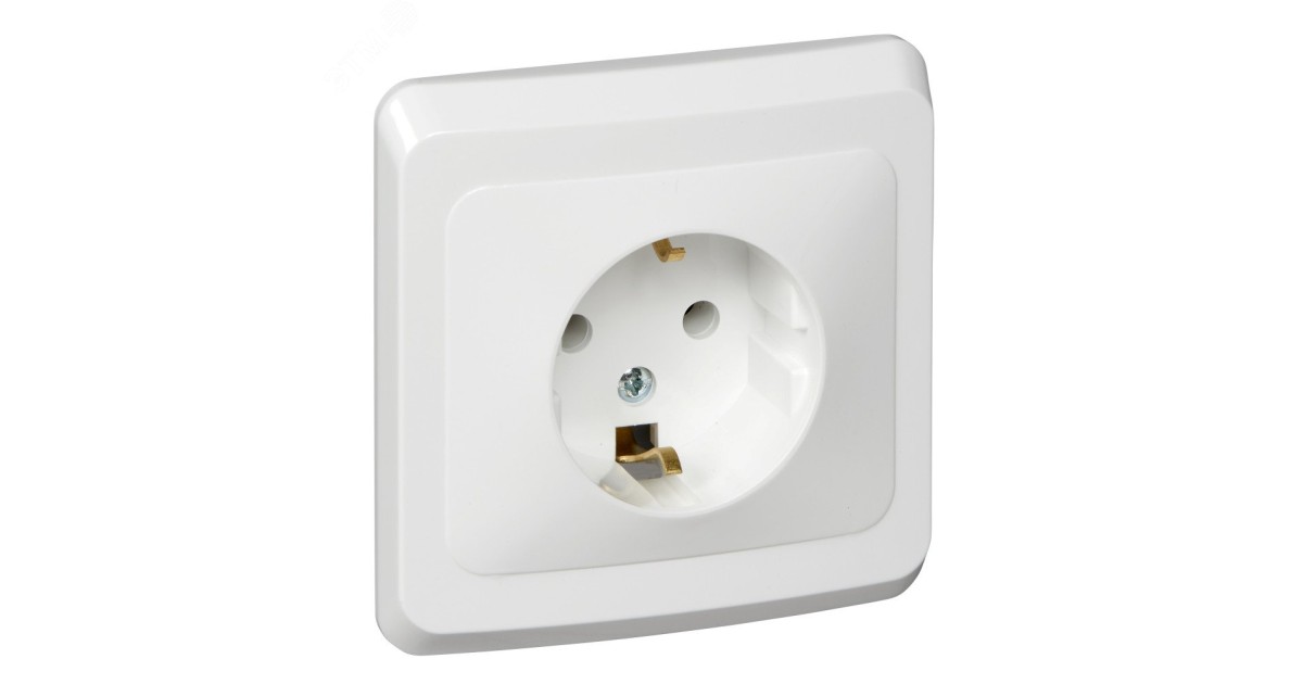 Купить Розетка 1-м СП Этюд 16А IP20 250В с заземл. без защ. шторок бел. SE PC16-003B Systeme Electric оптом в Москве