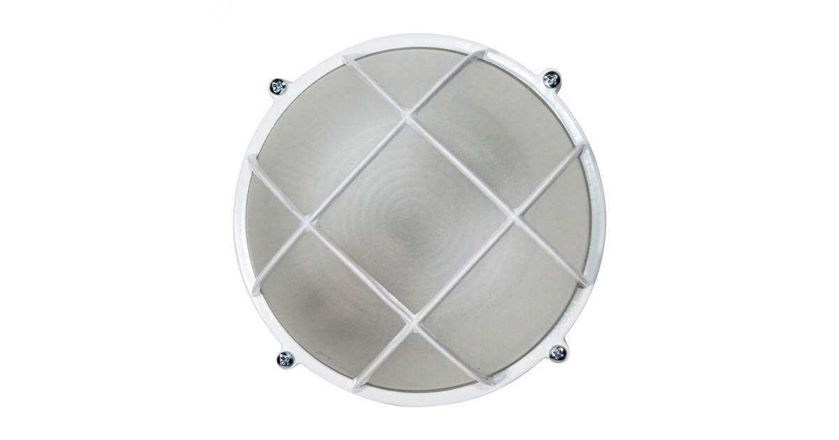 Купить Светильник "Банник" 1302 НПП 03-60-014 1х60Вт E27 IP65 круг малый корпус с решеткой бел. 1005500936 Элетех оптом в Москве