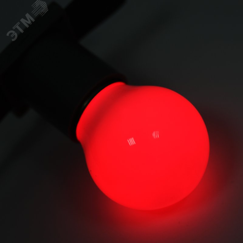 Лампа светодиодная 1Вт шар d45 5LED красн. E27 405-112 - NEON-NIGHT