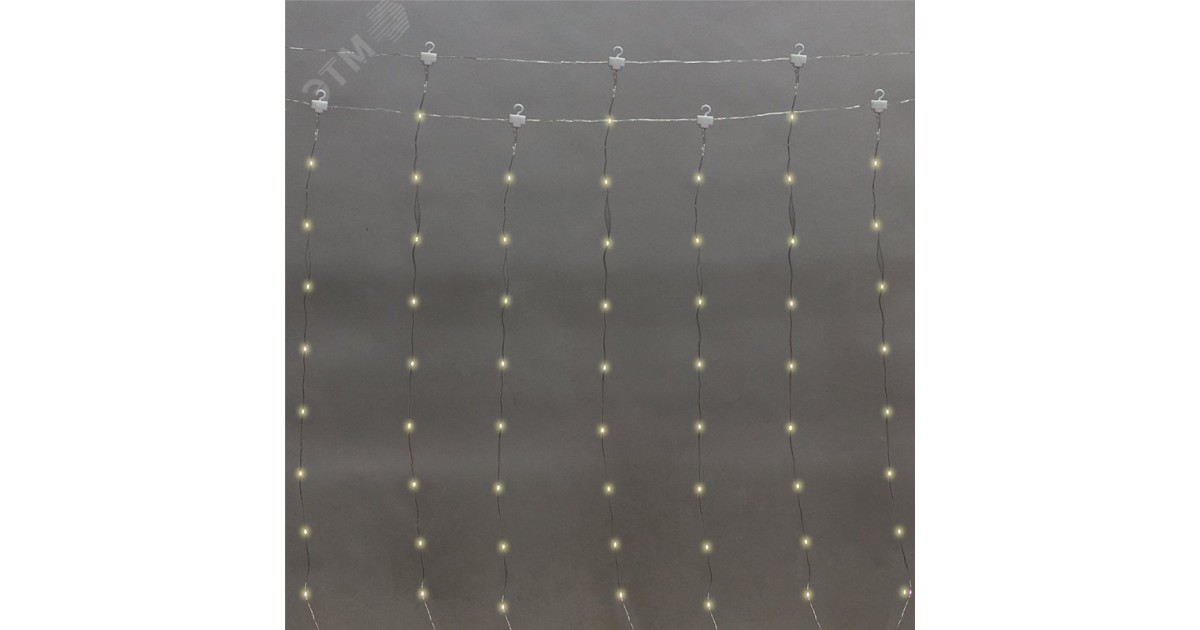 Купить Гирлянда светодиодная "Роса "Светодиодный дождь" 3х2м LED тепл. бел. 12Вт IP20 USB+пульт управления с крючками для крепления 315-876 NEON-NIGHT оптом в Москве