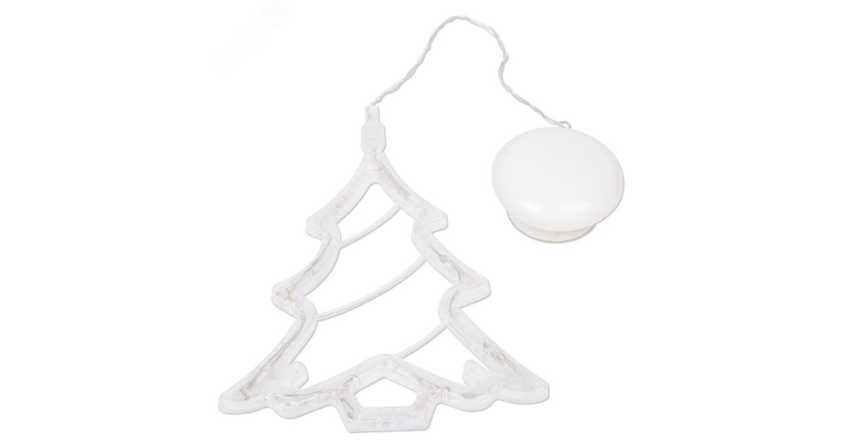 Купить Фигура светодиодная "Елочка" 190х160х10мм 8LED зел. 1Вт 4.5В IP20 на присоске с подвесом элементы питания 3хAAA (не в компл.) 501-017 NEON-NIGHT оптом в Москве