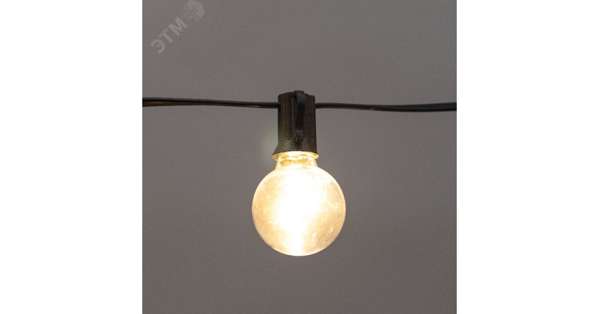 Купить Гирлянда "Лофт" 7.5м 25 прозр. ламп тепл. бел. 2.5Вт IP44 уличная влагостойкая провод ПВХ черн 331-358 NEON-NIGHT оптом в Москве