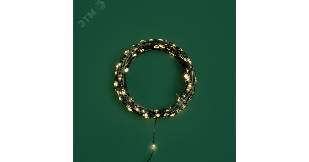 Купить Гирлянда светодиодная "Роса" 20м 200LED тепл. бел. IP20 с контроллером провод зел. 303-266 NEON-NIGHT оптом в Москве