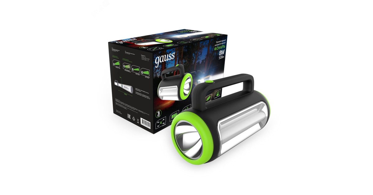 Купить Фонарь прожекторный модель GFL603 8W 500lm lead acid 1500mAh диммируемый LED 1/10/20 GF603 Gauss оптом в Москве