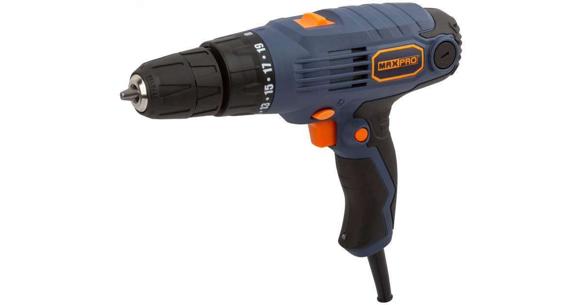 Купить Дрель-Шуруповерт электрическая 300 Вт, 0-450/0-1350об/мин, подсветка , быстрозажимной патрон 10мм, резиновые вставки 85046 FIT оптом в Москве