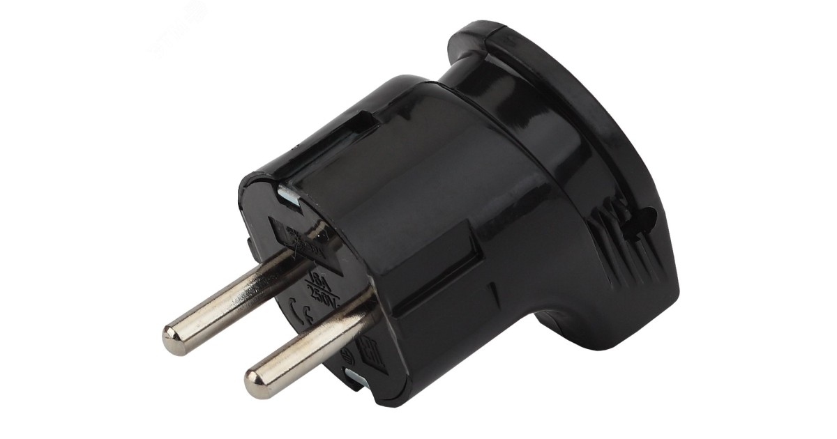 Купить Вилка с заземл. угловая 16А черн. Vx3-B Б0039679 Эра оптом в Москве