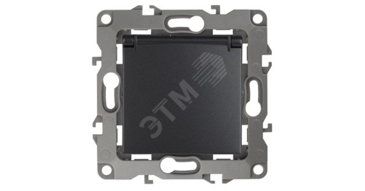 Купить Розетка 1-м СП 2 12-2103-05 16А IP20 16AX 250В 2P+E Schuko защ. шторки с крышкой механизм антрацит Б0014697 Эра оптом в Москве