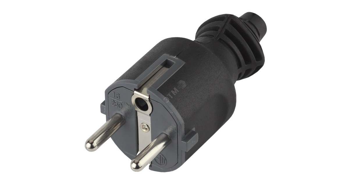 Купить Вилка V4(B) 16А с заземл. прямой ввод (10/200/6000) черн. ЭРА Б0019189 Эра оптом в Москве