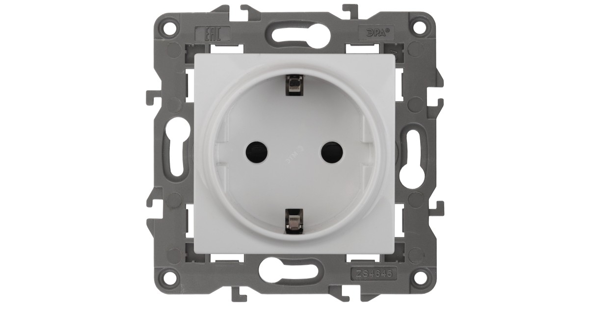 Купить 14-2101-01 Розетка 2P+E Schuko, 16A-250В, IP20, Elegance, белый (10/100/2800) Б0034264 Эра оптом в Москве