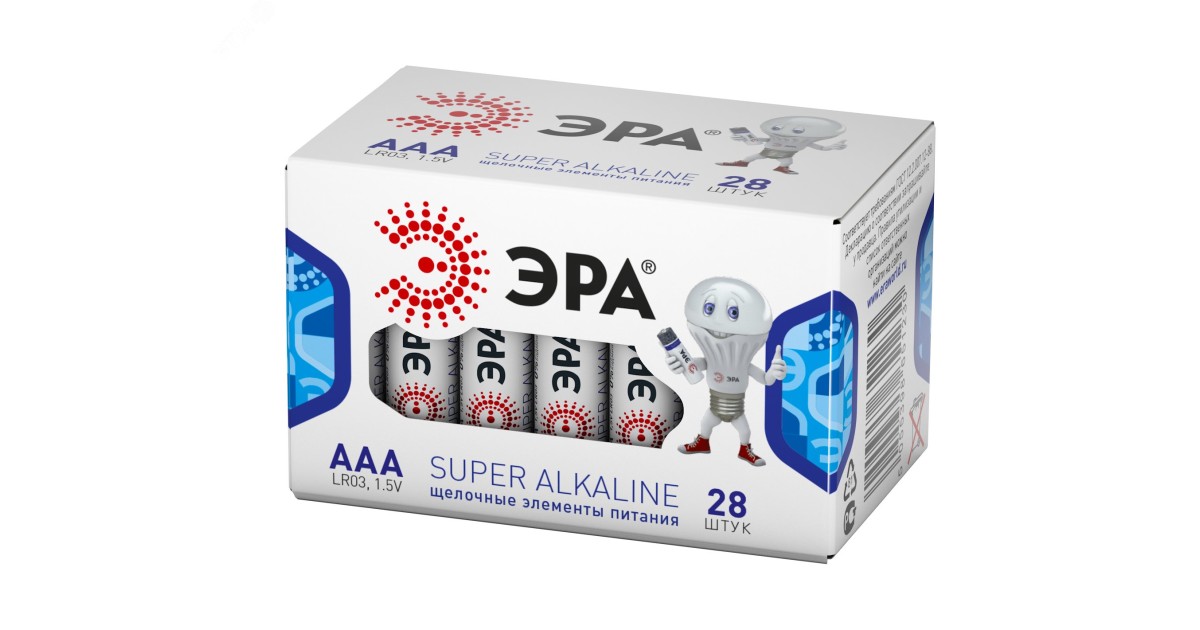 Купить Батарейки LR03-28 box SUPER Alkaline (28/1120/44800) Б0002909 Эра оптом в Москве