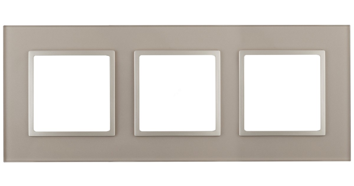 Купить 14-5103-04 Рамка на 3 поста, стекло, Elegance, шампань+шамп (5/25/900) Б0034509 Эра оптом в Москве