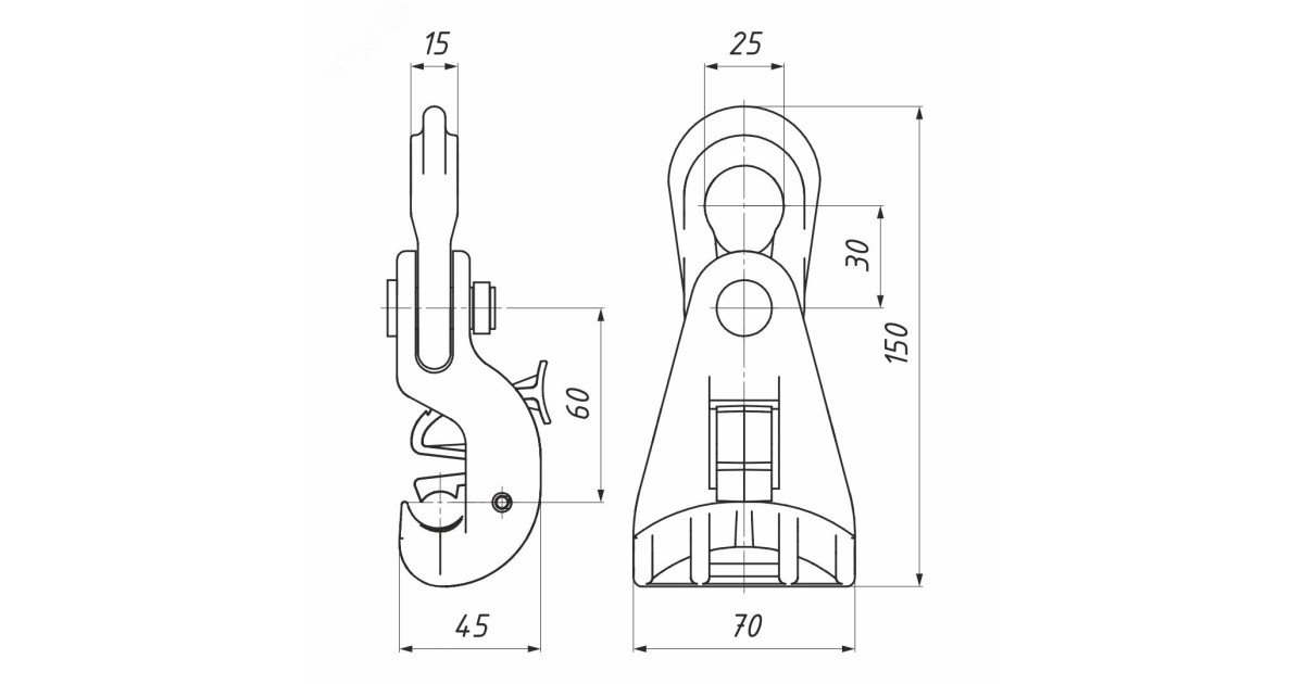 Купить Зажим подвесной PS 1500 (16-95кв.мм) 10200071 НИЛЕД оптом в Москве