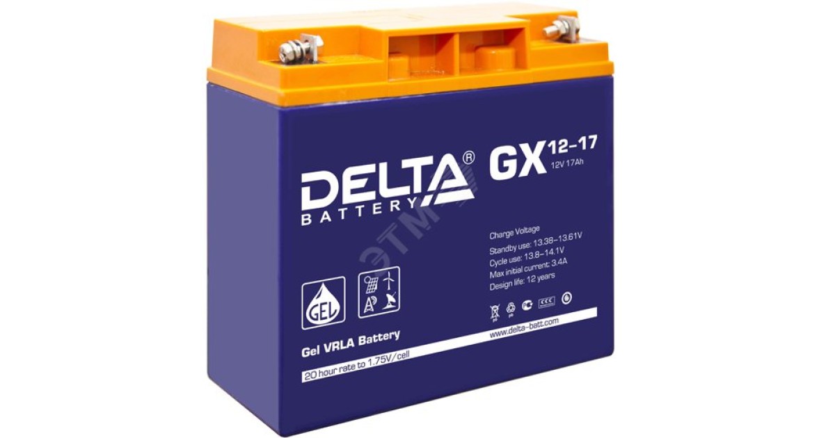 Купить Аккумулятор GX 12В 17Ач GX 12-17 DELTA оптом в Москве